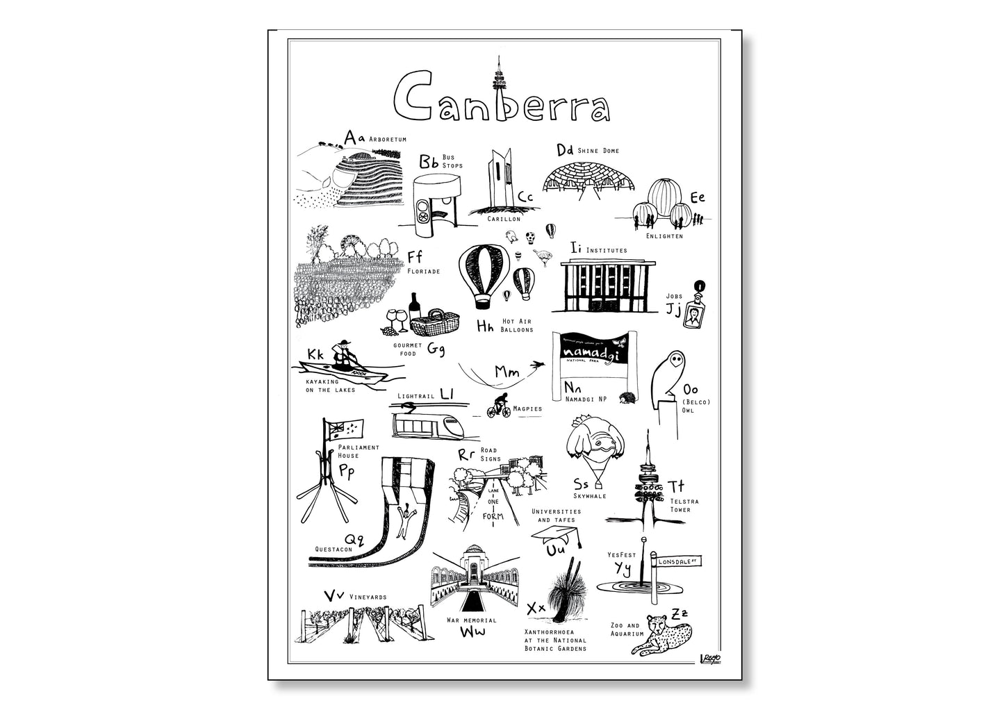 Canberra Alphabet (A2 Poster)