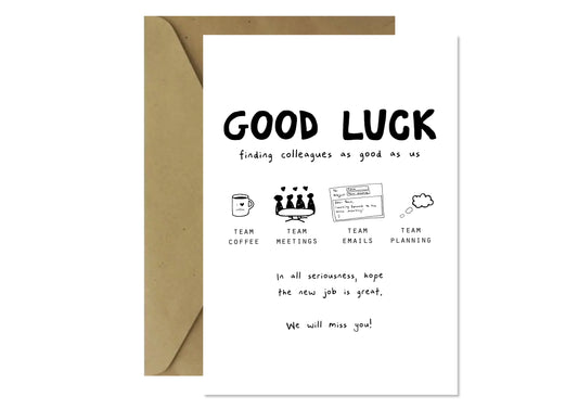 Good Luck Colleagues (A4 Greeting Card)