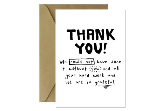 Thank You Words (A4 Greeting Card)