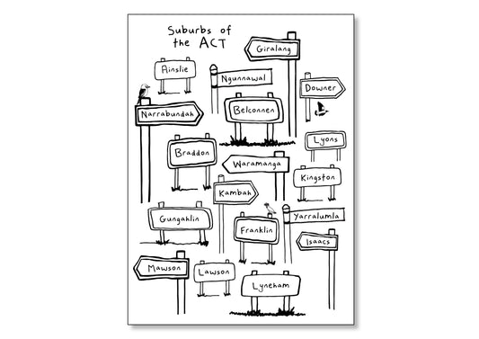 Suburbs of the ACT (A4 Poster)