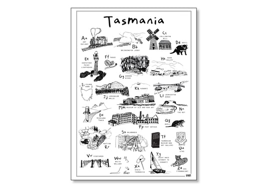 Tasmania A-Z (A4 Poster)