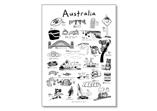 A-Z Australia (A4 Poster)