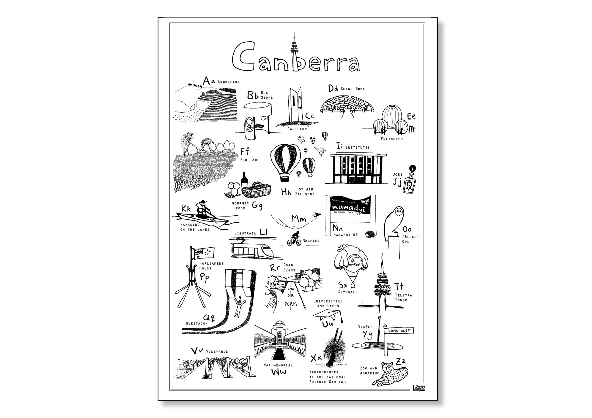Canberra Alphabet (A2 Poster)