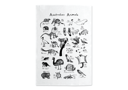 Tea Towel - Australian Animals A-Z