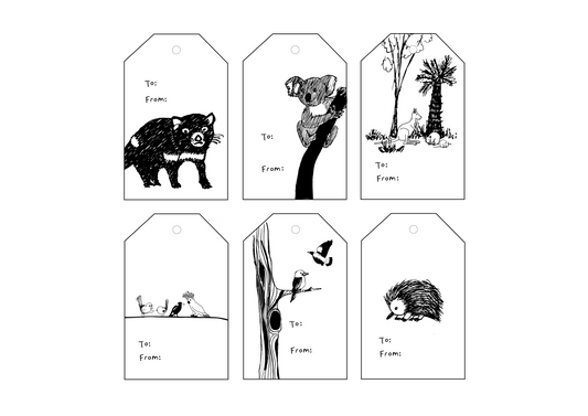 Australiana Gift Tags - Pack of 6