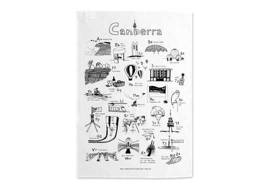 Tea Towel - Canberra A-Z